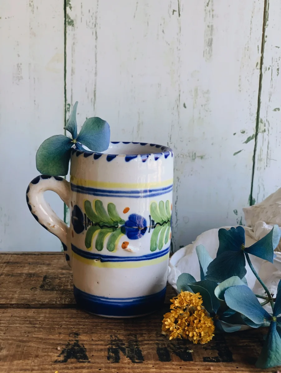 Vintage Hand~painted Floral Tankard - Image 2